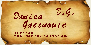 Danica Gaćinović vizit kartica